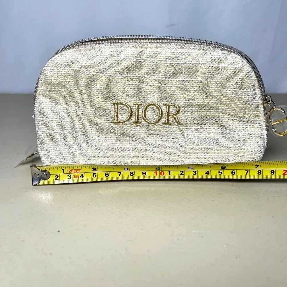 Christian Dior Holiday 2024 Limited Edition Cosmetic Pouch Gold Charm